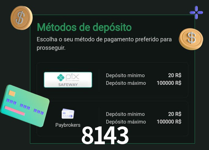 O cassino 8143 oferece uma grande variedade de métodos de pagamento